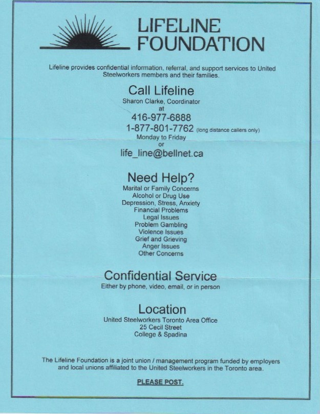 Lifeline Foundation – Workers Assistance Program